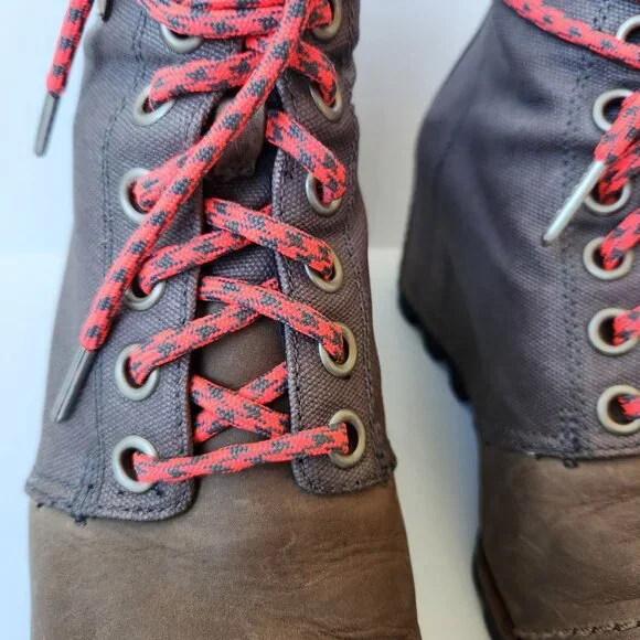 Sorel Joan Of Arctic Wedge Boots Lace Up Fall Winter Cabincore Cute Outdoor 9.5 - Picture 11 of 12
